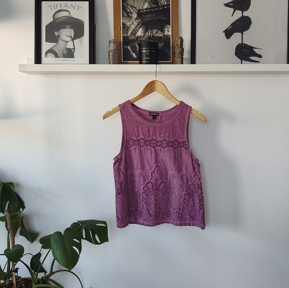 Express Tops - Express Embroidered Muscle Tee